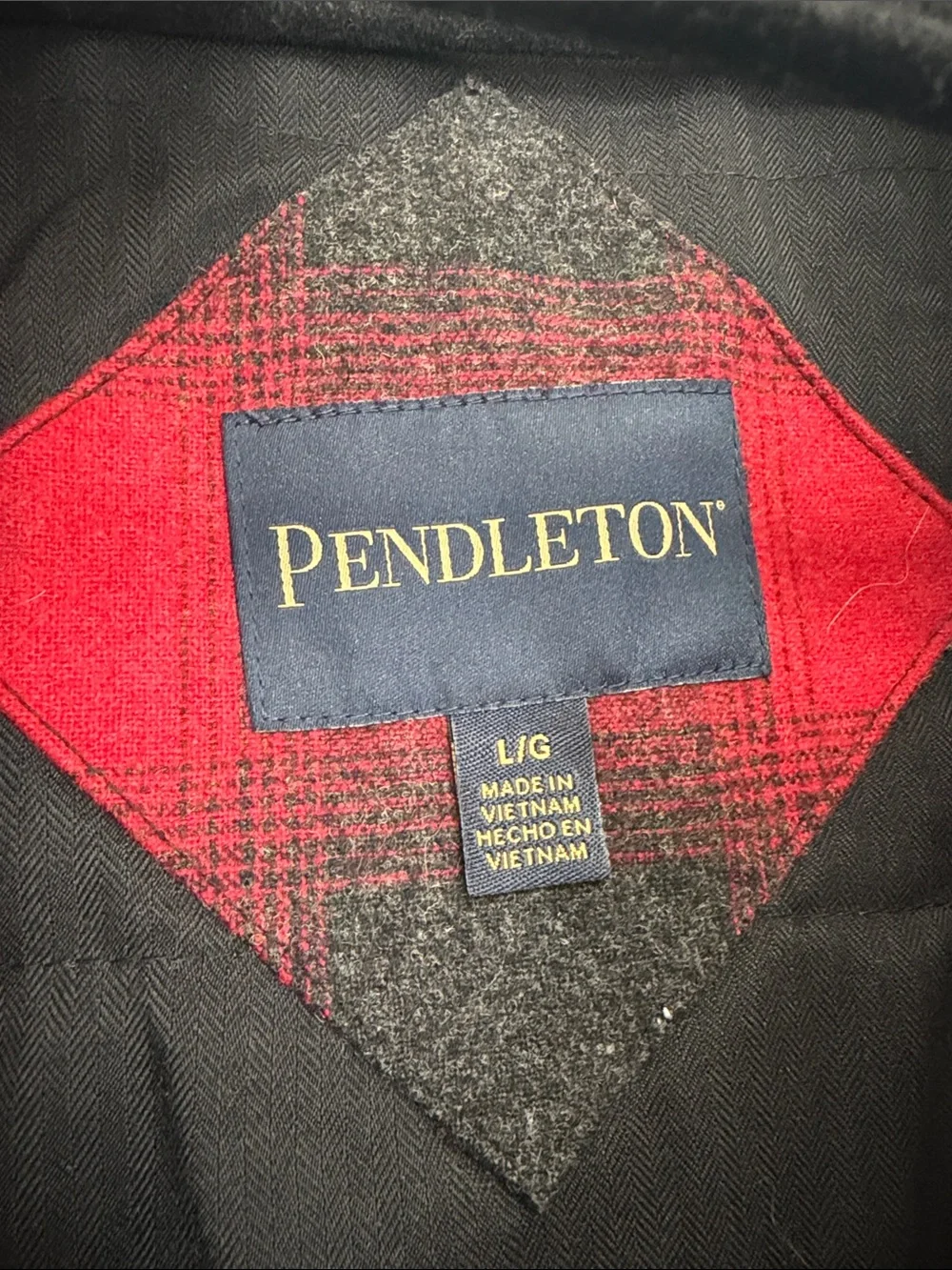Pendleton Conway Mount Hood Red & Black Buffalo Check Plaid Jacket L NWOT